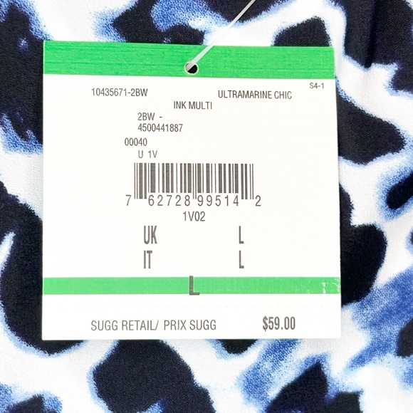 Anne Klein Ultramarine Chic Ink Multi V-Neck Sleeveless Tank Top Size L - Picture 11 of 12